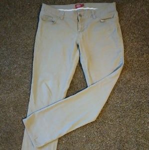 DICKIES GIRL skinny leg Flexfit KHAKIS; WOMEN'S 15